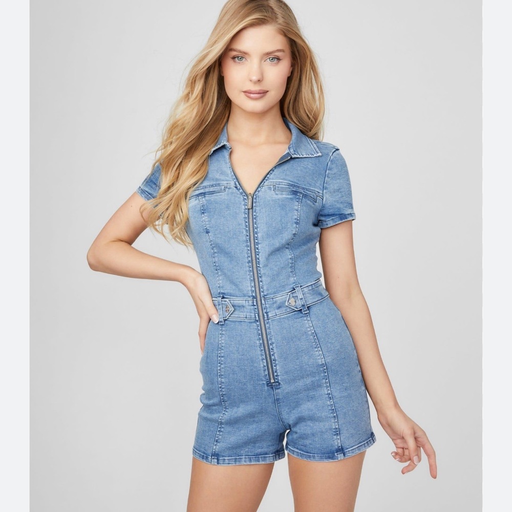 GUESS size small Jean shirt jumpsuit